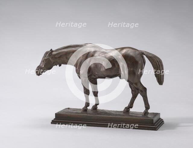 Half-Blooded Horse, with Head Down, model n.d., cast c. 1845/1873. Creator: Antoine-Louis Barye.