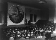 An Assembly in the auditorium for a lecture with slides on art, (1899?). Creator: Frances Benjamin Johnston.