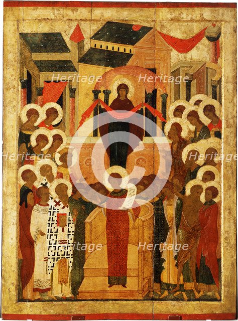 The Protection of the Mother of God (Pokrov), Second Half of the 15th cen.. Artist: Russian icon  