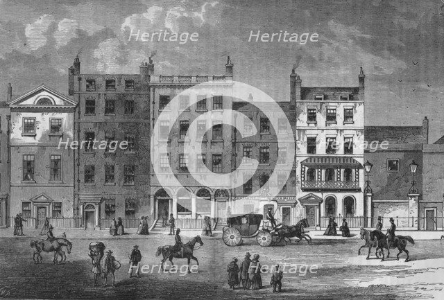 Old houses in Pall Mall, Westminster, London, c1830 (1878). Artist: Unknown.