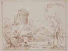 Temple in a Wooded Landscape (Vesta at Tivoli), c1820-1848. Creator: Thomas Cole.