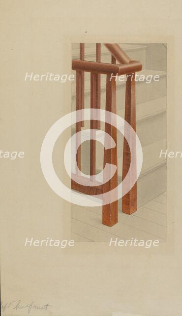 Newel Post, c. 1937. Creator: Alfred H. Smith.