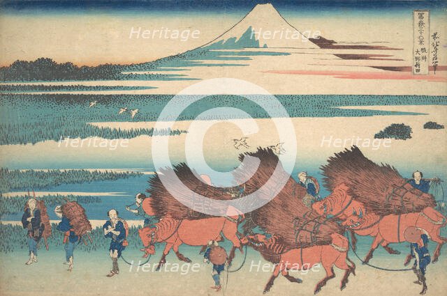 The New Fields at Ono in Suruga Province (Sunshu Ono shinden), from the series Thir..., ca. 1830-32. Creator: Hokusai.