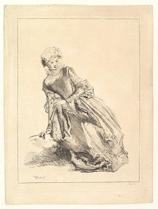 Woman leaning to left, 1722-28. Creator: Francois Boucher.