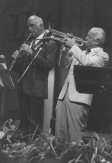 Kenny Baker and Roy Willox, Barbican, London 1993. Creator: Brian Foskett.