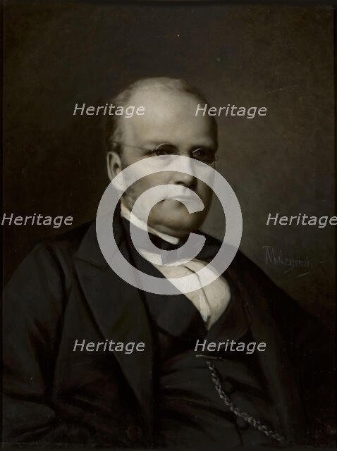 Portrait of the composer Stanislaw Moniuszko (1819-1872), c1865. Creator: Maleszewski, Tytus (1827-1898).