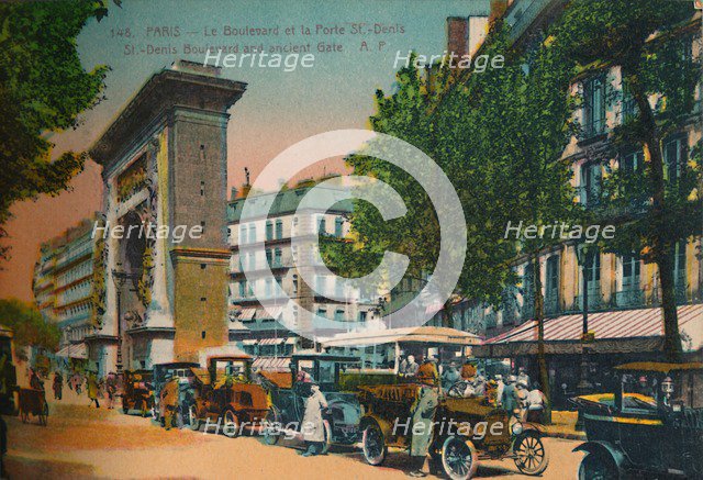 The Boulevard Saint-Denis and Porte Saint-Denis, Paris, c1920. Artist: Unknown.