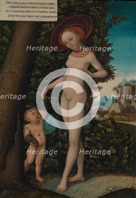 Venus with Cupid the Honey Thief, ca. 1580-1620. Creator: Copy after Lucas Cranach the Elder (German, Kronach 1472-1553 Weimar).