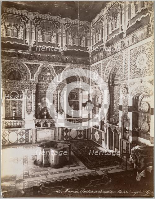 Damas. Intérieur de Maison. Consul Anglais (Syrie), between 1867 and 1899. Creator: Félix Bonfils (French, 1831-1885).
