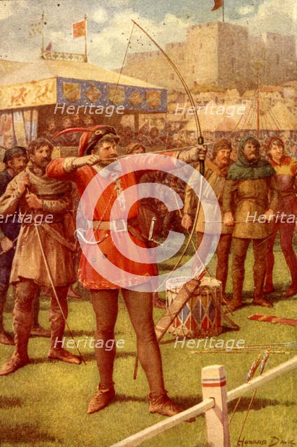 'Robin Hood at the May-Day Revels', 1932.  Creator: Howard Davie.