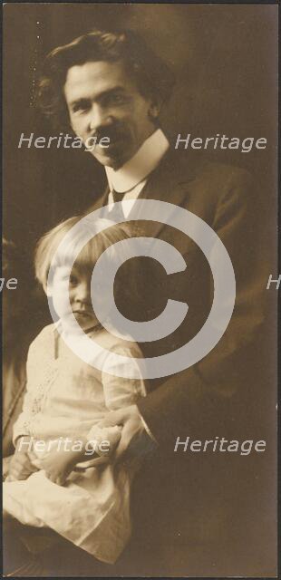 Portrait of a Man and Child, 1907-1943. Creator: Louis Fleckenstein.