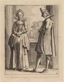 Two Figures in Costume. Creator: Jan van de Velde II.