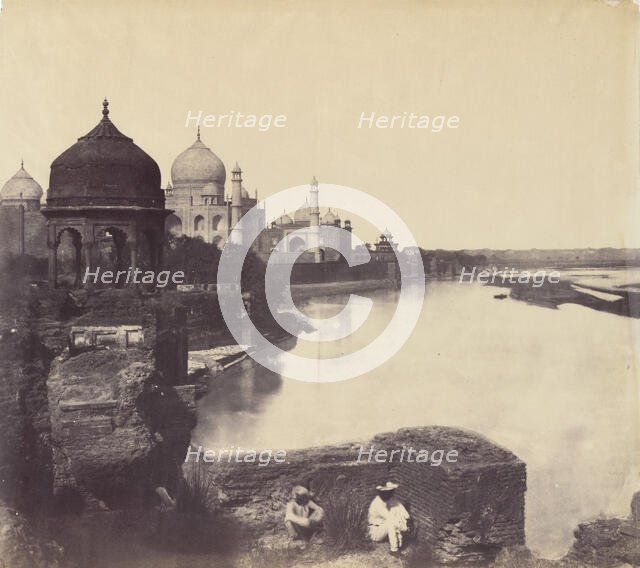 [The Taj Mahal from the Banks of the Yamuna River], 1858-62. Creator: John Murray.