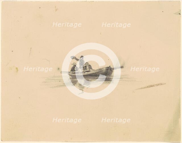 Men in a Rowboat, c. 1840-1850. Creator: James Goodwyn Clonney.