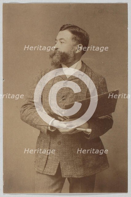 Three-quarter Length Portrait of Thomas Nast Holding Palette and Brush, ca. 1888., ca. 1888. Creator: Unknown.