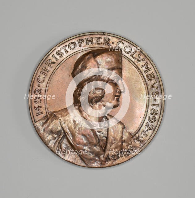 Two Medals Depicting Columbus, 1892. Creator: Unknown.