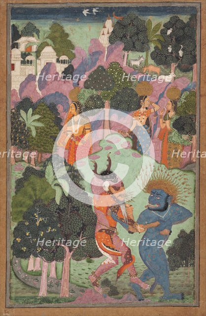 Demons Fighting Over an Animal Limb, late 17th century. Creator: Unknown.