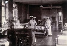 St Bartholomew's Hospital, London: nurses in a ward, c1908. Creator: Unknown.