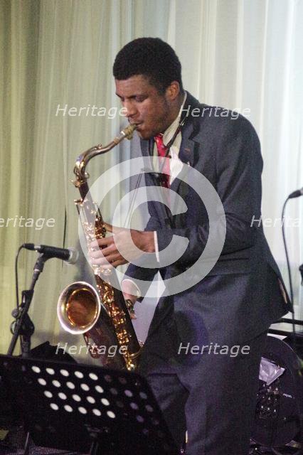 Xhosa Cole, Xhosa Cole Quartet, Watermill Jazz Club, Dorking, Surrey, 21 Jan 2020. Creator: Brian O'Connor.
