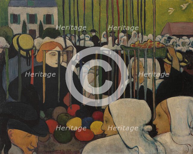Market in Pont-Aven, 1888. Creator: Bernard, Émile (1868-1941).