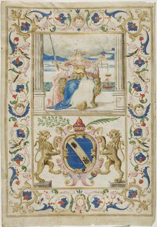 Figure of Justice and Shield with Lions Rampant, n.d. Creator: Unknown.