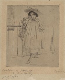 Young Girl with Large Hat, 1893. Creator: Julian Alden Weir.