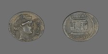Denarius (Coin) Depicting Bonus Eventus, 62 or 54 BCE. Creator: Unknown.