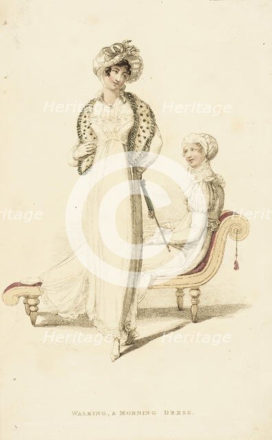 Fashion Plate (Walking, & Morning Dress), 1810. Creator: Rudolph Ackermann.