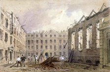 The demolition of Lyon's Inn, Westminster, London, 1862. Artist: William Henry Prior