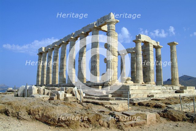 The Temple of Poseidon, Cape Sounion, Greece. Artist: Samuel Magal