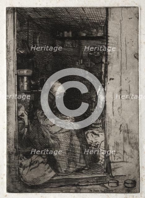 Twelve Etchings from Nature: La Veille aux Loques, 1858. Creator: James McNeill Whistler (American, 1834-1903).