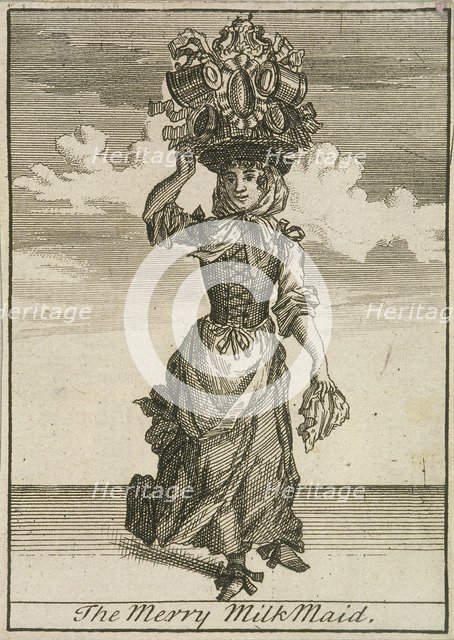 'The Merry MilkMaid', Cries of London, (c1688?). Artist: Anon