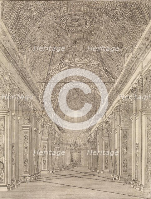 Scaffolding Erected for the Restoration of the Vault in St. Peter's Basilica: Overview..., ca. 1773. Creator: Giacomo Sangermano.