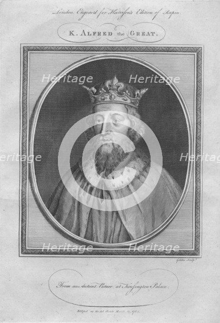King Alfred the Great, 1785.  Artist: Anon.