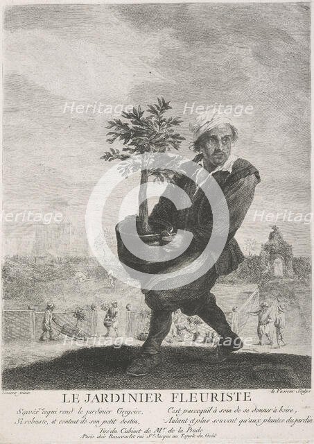 Le Jardinier Fleuriste (The gardener),  1749-1797. Creator: Jean-Charles Levasseur.
