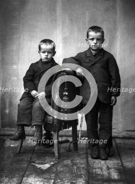 Two poor boys, late 1800s/turn of the century. Creator: Unknown.