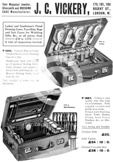 'Their Majesties' Jeweller, Silversmith and Dressing Case Manufacturer. - J. C. Vickery', 1909. Artist: Unknown.