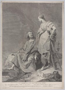 Christ and the woman of Samaria at the well, from the series of 112 prints of the sacre..., 1743-63. Creators: Pietro Monaco, Domenico Magioto.