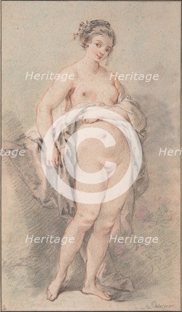 Standing Nude Girl. Artist: Boucher, François (1703-1770)