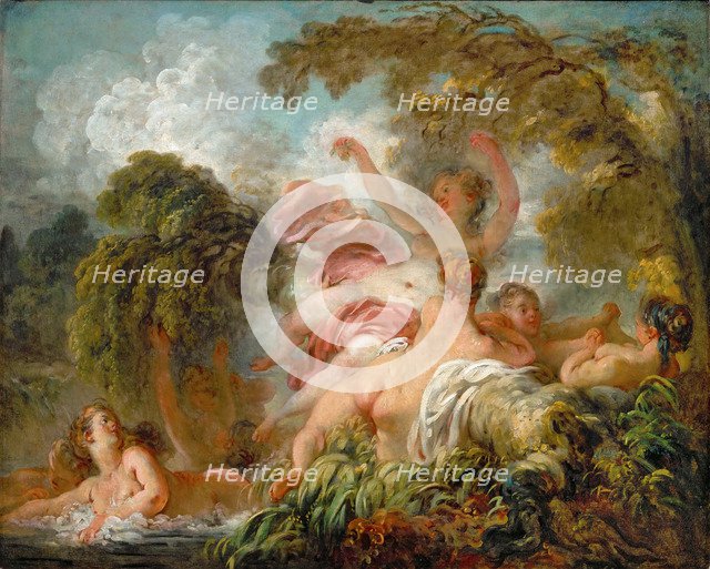 Bathers (Les baigneuses). Artist: Fragonard, Jean Honoré (1732-1806)
