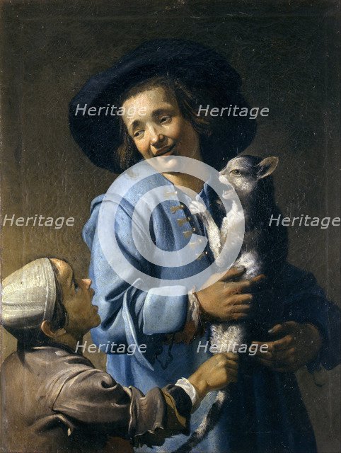Youths playing with the cat, 1620-1625. Artist: Bloemaert, Abraham (1566-1651)