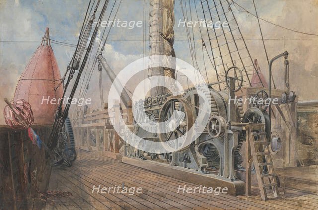 Deck of the Great Eastern, the Cable Trough, etc., 1866, 1865-66. Creator: Robert Charles Dudley.