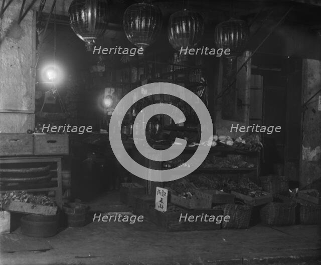 A grocery shop, Chinatown, San Francisco, between 1896 and 1906. Creator: Arnold Genthe.