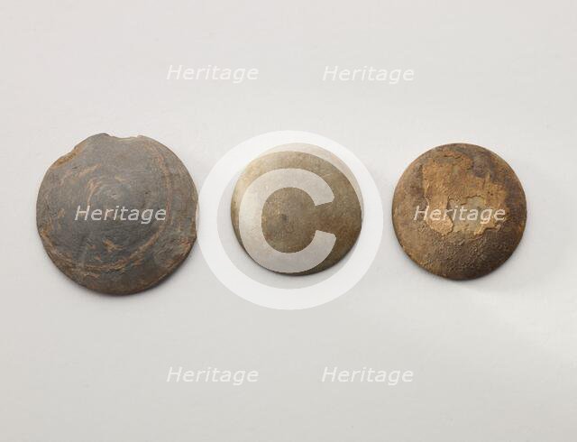 Three blank gaming disks, 1200-1400. Creator: Unknown.