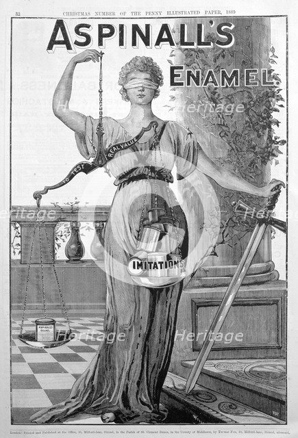 Aspinall's Enamel advertisement, 1889. Artist: Unknown