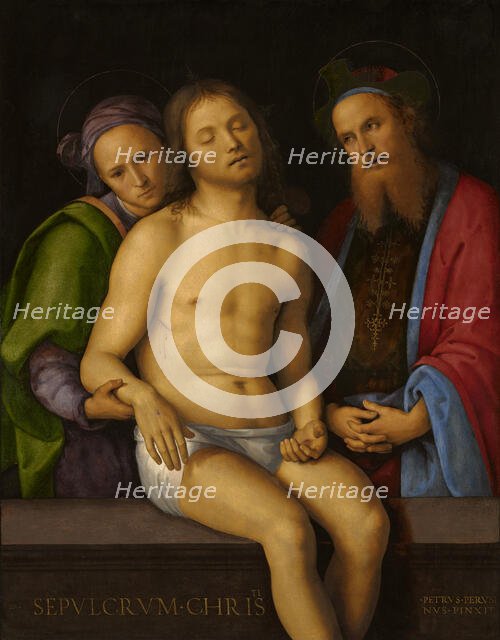 Dead Christ With Joseph Of Arimathea And Nicodemus (Sepulcrum Christi), c1494-98. Creator: Perugino.