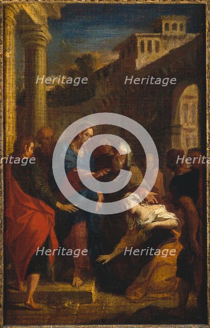 Jesus and the bleeding woman, c1695. Creator: Louis de Boullogne II.