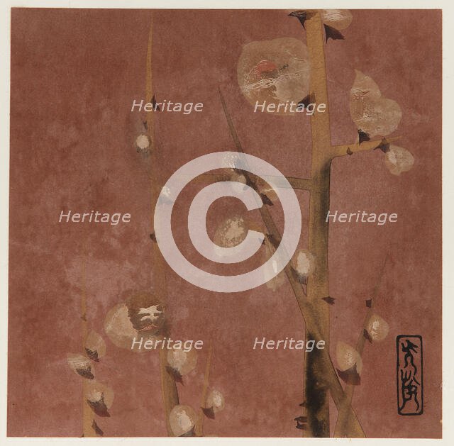 Plum blossoms, Edo period, late 16th-early 17th century. Creator: Hon'ami Kôetsu.