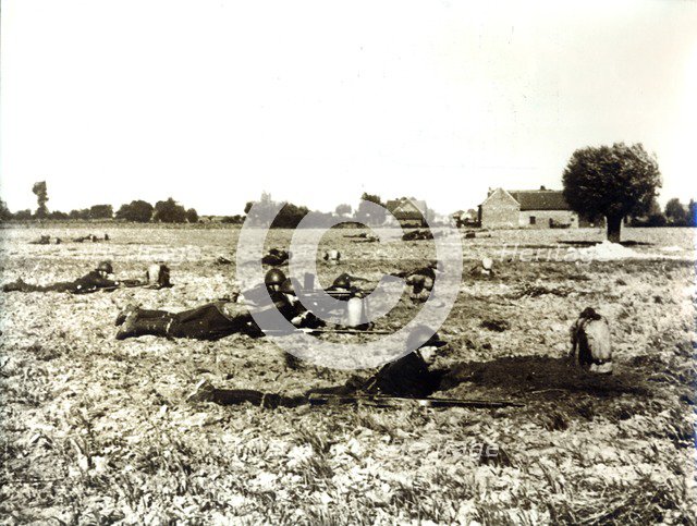 French infantry take up their positions, France, World War II, c1944-c1945. Artist: Unknown