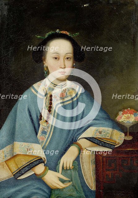 Rong Fei ("Fragrant Concubine" consort by the Qianlong Emperor), 18th century. Creator: Chinese Painter, (after Giuseppe Castiglione) .